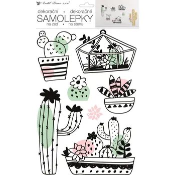 Samolepící dekorace Samolepka na zeď kaktusy 24 x 42 cm
