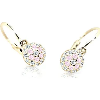 Náušnice Cutie Jewellery zlaté dětské naušnice C2150Z-Pink
