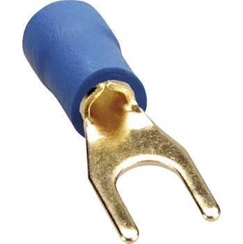 Kabelové oko Sinuslive 10324 vidlicové kabelové oko Ø otvoru=2.5 mm částečná izolace modrá 10 ks