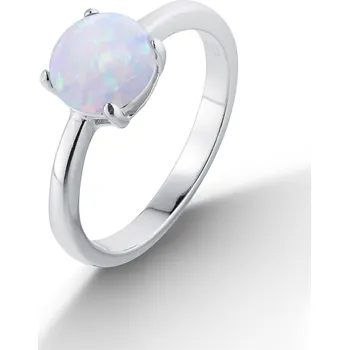 Prsten NUBIS® Stříbrný prsten s bílým opálem - velikost 58 - NB-5081-58