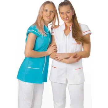 Dámská halenka Primastyl ZLATKA dámská pracovní halena s duhovým zdobením Barva: Bílá, Velikost: XXL