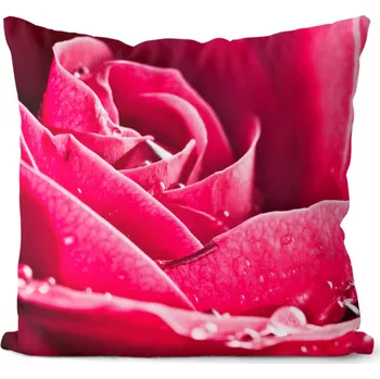 Dekorativní polštářek Polštář Růže růžová 40x40 cm (Velikost: 40 x 40 cm)