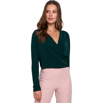 Dámská halenka K037 Zavinovací halenka - zelená EU XXL