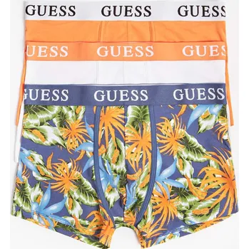 Boxerky Pánské trenýrky U1GG05K6YW1 P549 oranžová/modrá/bílá - GUESS barevná S