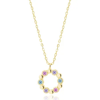 Řetízek Olivie Stříbrný náhrdelník KRUH GOLD 5207 Ag 925; ≤2,3 g.