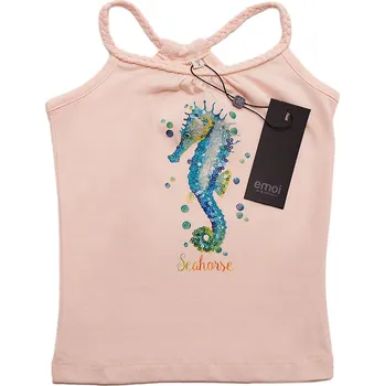 Emoi růžové dívčí tílko s potiskem Velikost: 98