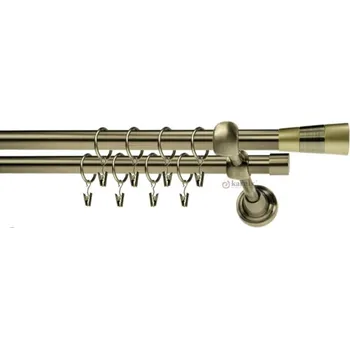 Garnýž Kovové garnýže dvouřadé 19mm - Mosaz