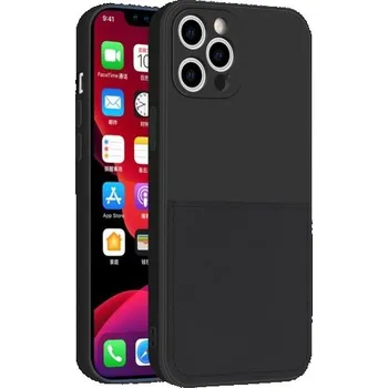 Pouzdro na mobilní telefon Ochranný kryt s kapsou na karty pro iPhone 12 Pro Max - černý