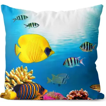 Dekorativní polštářek Polštář Mořské dno 2 (Velikost: 40 x 40 cm)