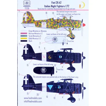 Plastikový model HAD models 1/72 Decal Fiat CR.42 Italian Night Fighters