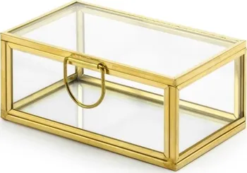 Party dekorace Partydeco Krabička na snubní prstýnky zlatý rámeček 9 x 5,5 x 4 cm