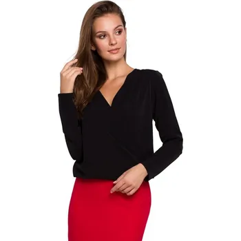 Dámská halenka K037 Zavinovací halenka - černá EU M