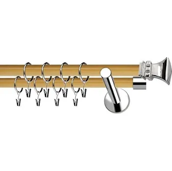 Garnýž Kovové garnýže dvouřadé moderní 19 a 19mm - borovice