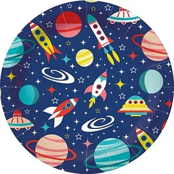 Jednorázové nádobí Talíř papírový Space 10ks 953223