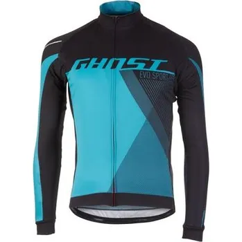 cyklistický dres GHOST oblečení Pánský dres s dlouhým rukávem Ghost Performance Evo, Black-Blue - S