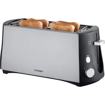 Topinkovač Cloer Toaster 3710 dvojitý topinkovač s vestavěnou funkcí ohřívání pečiva černá, stříbrná