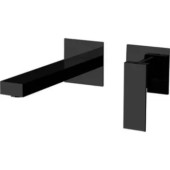 Vodovodní baterie Sanjet Baterie umyvadlová QUADRO BLACK ze zdi II, ramínko 18,5 cm