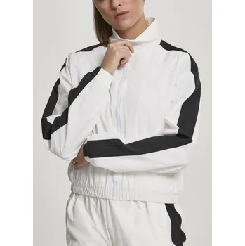 Dámská větrovka Bunda Urban Classics Ladies Short Striped Crinkle Track Jacket - white/black XS