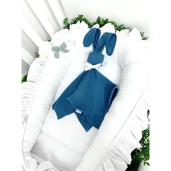 Hračka pro nejmenší Ar-s Přítulka králiček - mušelín modrý