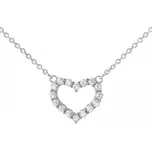 Silvego Stříbrný náhrdelník srdíčko se zirkony JJJN0685 + 2 měsíce na vrácení zboží