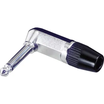 Elektrický konektor Rean AV NYS207 jack konektor 6.35 mm zástrčka, zahnutá Pólů: 2 mono stříbrná, černá 1 ks