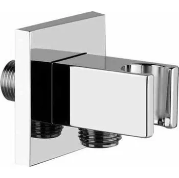 Sprchový držák Sanjet Vyústění sprchy hranaté s držákem 3x3 cm, mosaz chrom