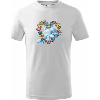 Chlapecké tričko ON-DESIGN Tričko dětské DELFÍN Velikost: 134 cm/8 let, Barva: bílá