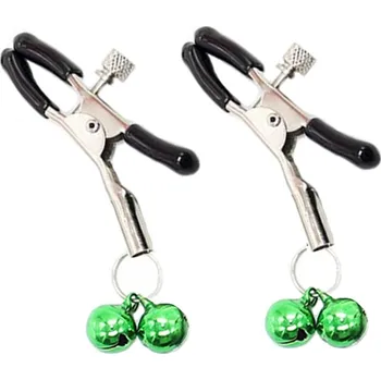 Železné svorky s rolničkami – zelené