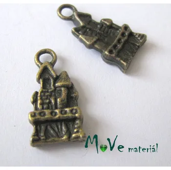 Přívěsek Přívěsek HRAD 21x10x3mm, 2ks, staromosaz