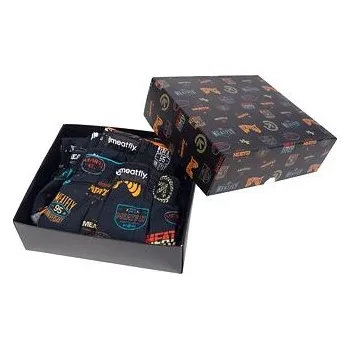 Trenýrky Meatfly pánské trenýrky Agostino Badges Gift Pack | Černá | Velikost S