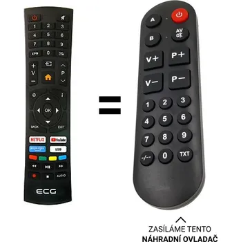 Dálkový ovladač ECG 43US01T2S2, 50US01T2S2 náhradní dálkový ovladač pro seniory
