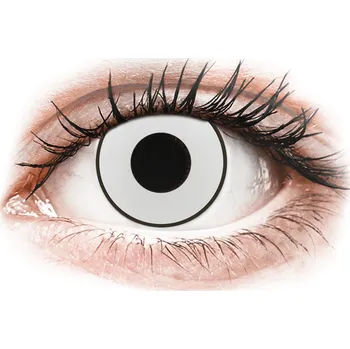 Kontaktní čočky CRAZY LENS - White Black - dioptrické jednodenní (2 čočky)