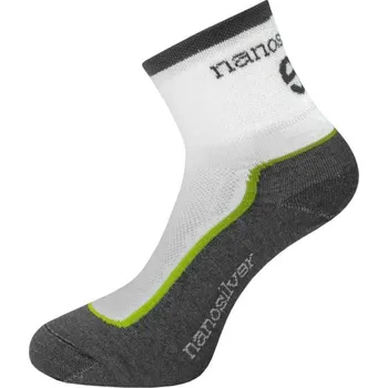 Pánské ponožky nanosilver® Cyklo ponožky se stříbrem + Coolmax® světlé se zelenou Velikost: XL 47/49