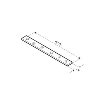 Tesařské kování DOMAX LW 60 spojka plochá úzká 57,5x14x1,5 mm