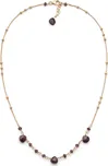 ISHWARA - Handmade Italian Jewellery Náhrdelník s přírodními kameny a kuličkami, ISHWARA Povrchová úprava stříbra: rhodiování (úprava stříbra), Výběr drahého kamene: růžový opál
