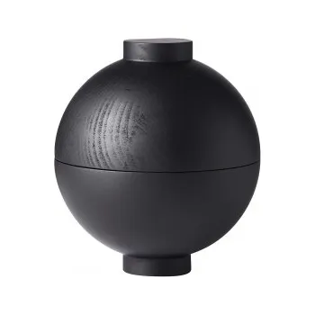 Dóza na potraviny Dřevěná dóza Wooden Sphere Black XL