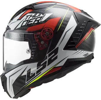 Helma na motorku LS2 FF805 THUNDER C CHASE GLOSS WHITE RED (velikost helmy: XL (61-62 cm))