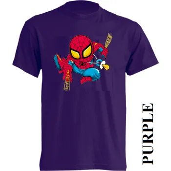 Chlapecké tričko detske-levne-bavlnene-tricko-potisk-spiderman Barva: Purple - purpurová, velikost: 104
