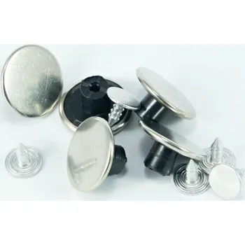 Knoflík Narážecí knoflík - jasně stříbrná - průměr 1,6 cm