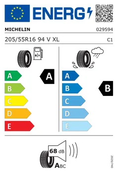 energetický štítek letní pneumatiky Michelin Primacy 4 205/55 R16 94 V XL VOL