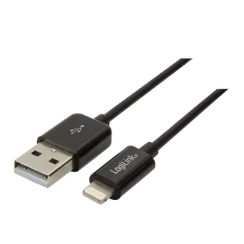 Datový kabel  LogiLink Připojovací kabel Apple Lightning k USB, černý 1m
