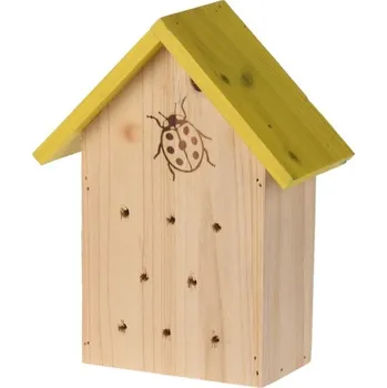 Zahradní dekorace Hmyzí hotel pro berušky, žlutý 17x8,5x21,2 cm (122191 041 HZ1904950 hmyzí hotel žlutý)