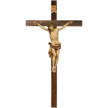 Vánoční dekorace Ornatis Ježíš Kristus na kříži Provedení: Malované, Velikost stojících figur dospělých postav: 13x28 cm Dřevěná vyřezávaná soška Ježíše Krista na kříži