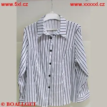 Dámská tunika Dámská halenka bílá černý proužek ODE-D43000 - 54