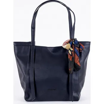 Kabelka Dámská velká kabelka na rameno David Jones CM6101 se šátkem černá | KabelkyproVas.cz