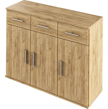 Komoda Praktická komoda RESITA TYP 3, dub artisan, 3 skříňky, 3 šuplíky