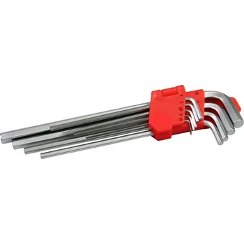 Klíč FT-Tools 004 imbus dlouhý sada 9ks (Imbus klíč 1.5-10mm) (imbusové klíče | sada imbusů | dlouhé imbusy | klíče imbus | šestihranné klíče | sada nářadí | nářadí | FT-Tools | 004 | 9 dílná sada | CrV ocel | chrom-vanadiová ocel | dlouhé imbus klíče | imbus)