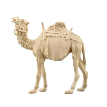Vánoční dekorace Ornatis Stojící velbloud Provedení: Přírodní bez malování, Velikost stojících figur dospělých postav: 11 cm Dřevěná vyřezávaná soška velblouda