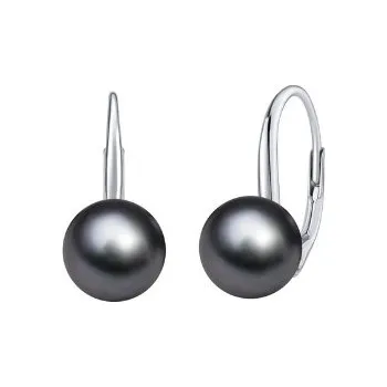 Šperk Silvego stříbrné perlové náušnice Tahiti Swarovski Crystals- VSW006ELPS