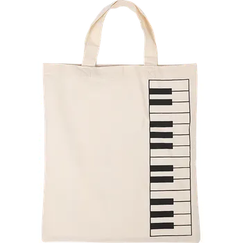 Taška přes rameno plátěná - Klaviatura - Přírodní